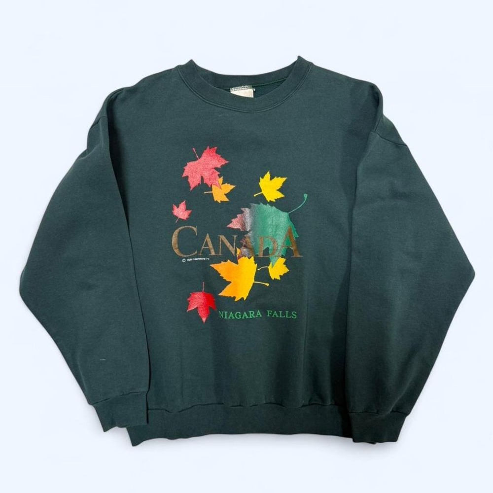 Vintage Canada Niagara Falls green cozy sweatshirt 90's heavy material